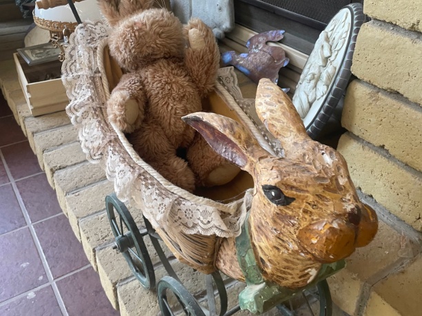 Antique Rabbit Doll Stroller Image